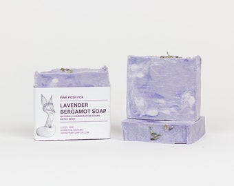 Lavender Bergamot Soap Bar | Vegan Soap, Organic Soap, Cocoa Butter Soap, Shea Butter Soap, Gifts for Vegans, Vegan Gift, Gifts for Her