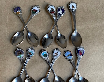 Vintage Collectable Travel Souvenir Spoons Western US States