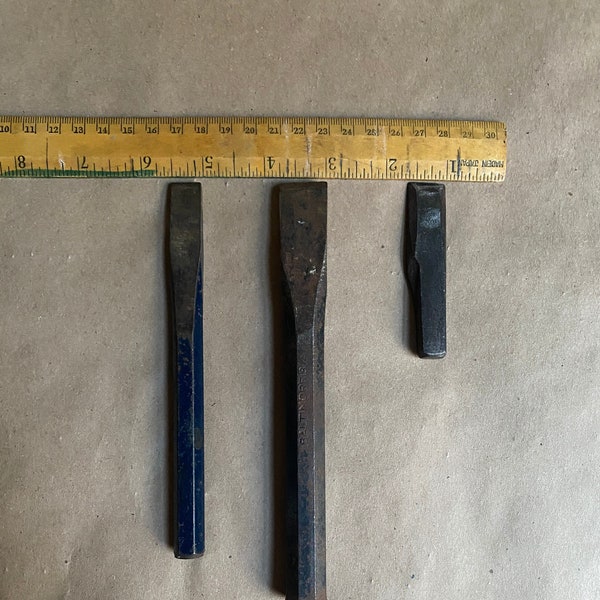 Vintage Iron Chisels Forged Chisel Head