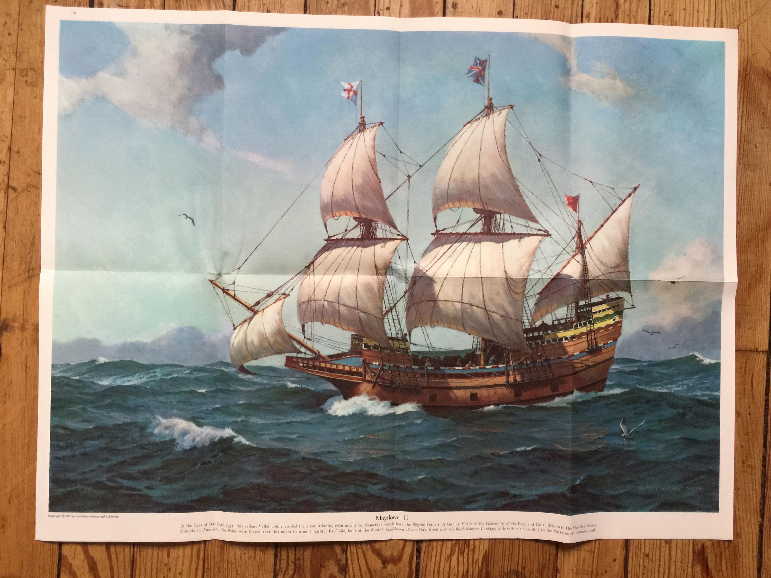 1957 Mayflower 2 Voyage Commemorative National Geographic | Etsy