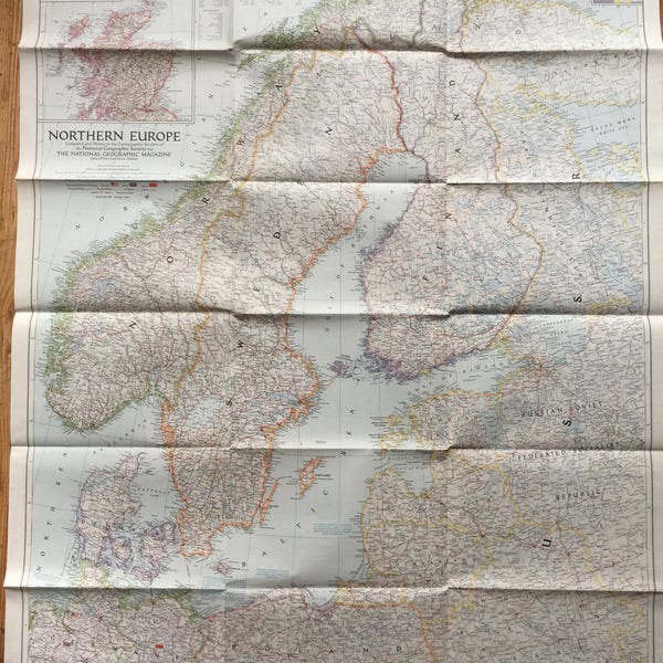 1958  Map of Britsh Isles National Geographic Vintage Map England Scotland Ireland Northern Ireland