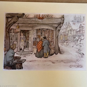 Vintage 1970 Anton Pieck Paper Tole Print 7 x 9 pulgadas Curiosity Shop New Old Stock