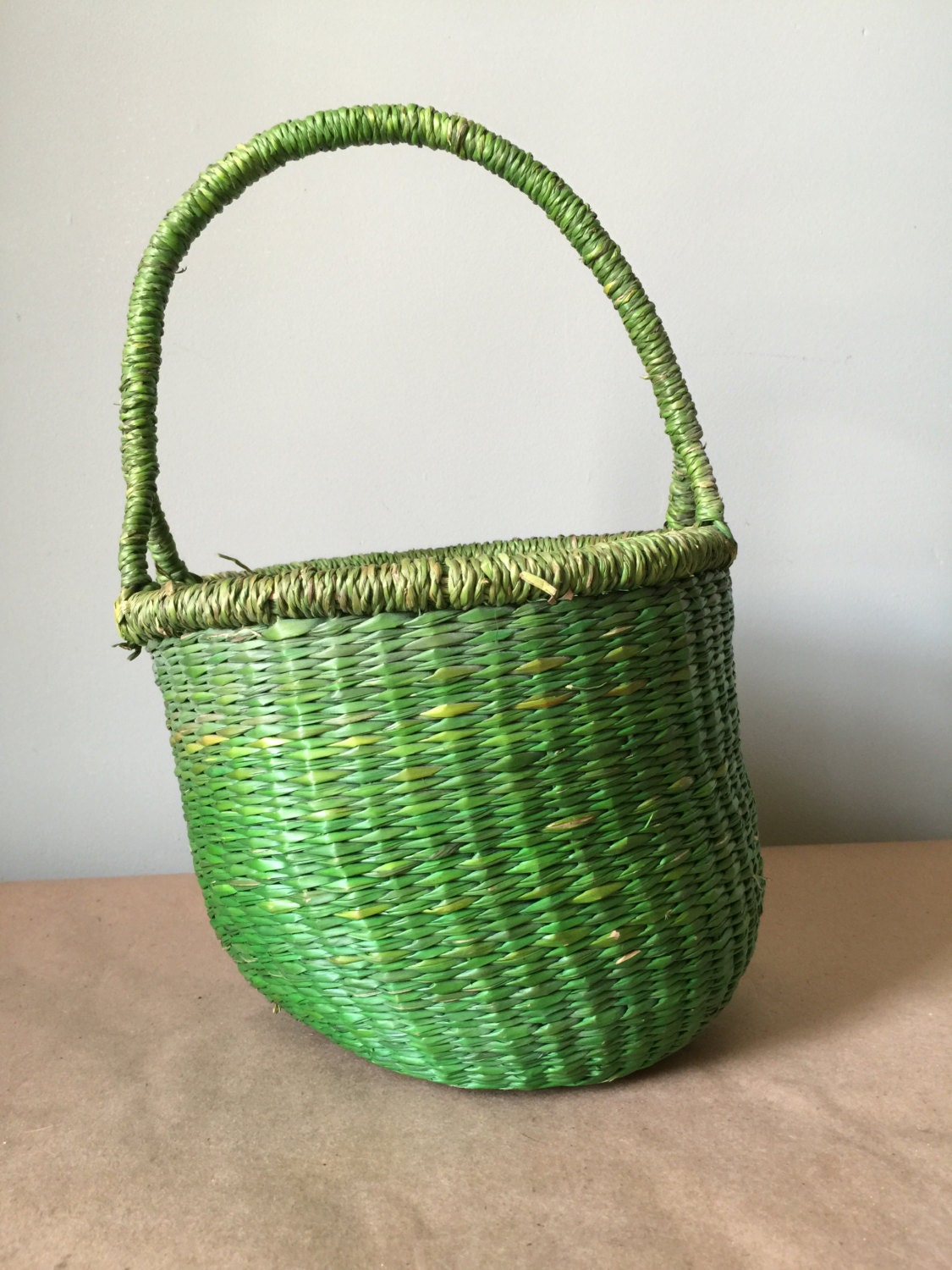 Lime Green Soft Basket with Handle Gift Basket Etsy