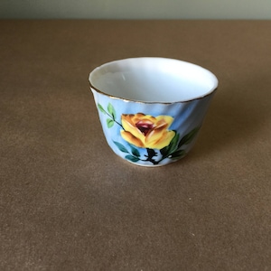 Demitasse Tea Cup Yellow Rose with No Handles SakeCup