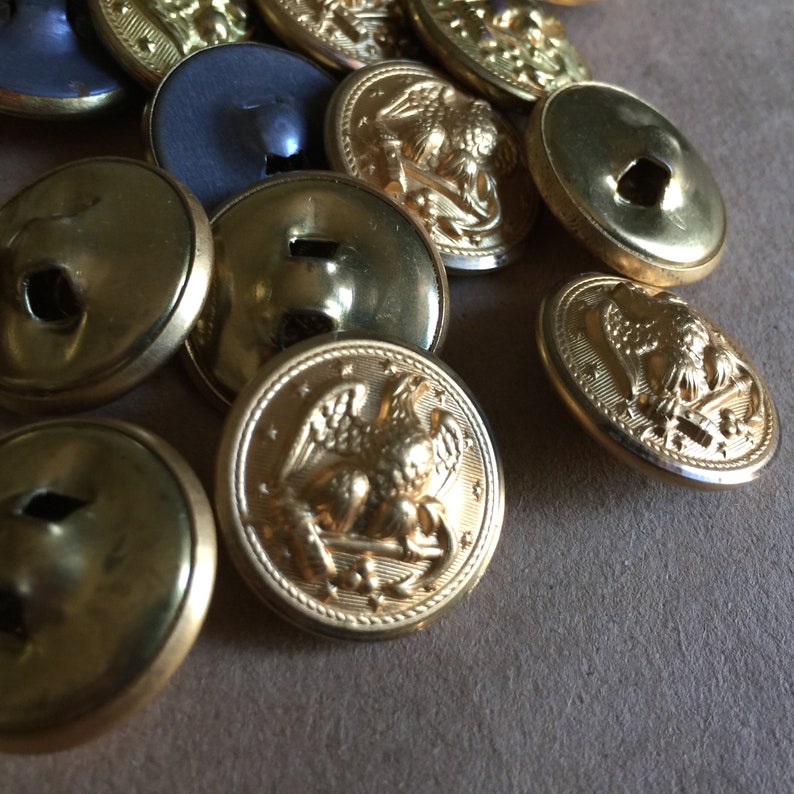 Eagle Brass Shank Buttons Uniform Buttons Set 28 Etsy