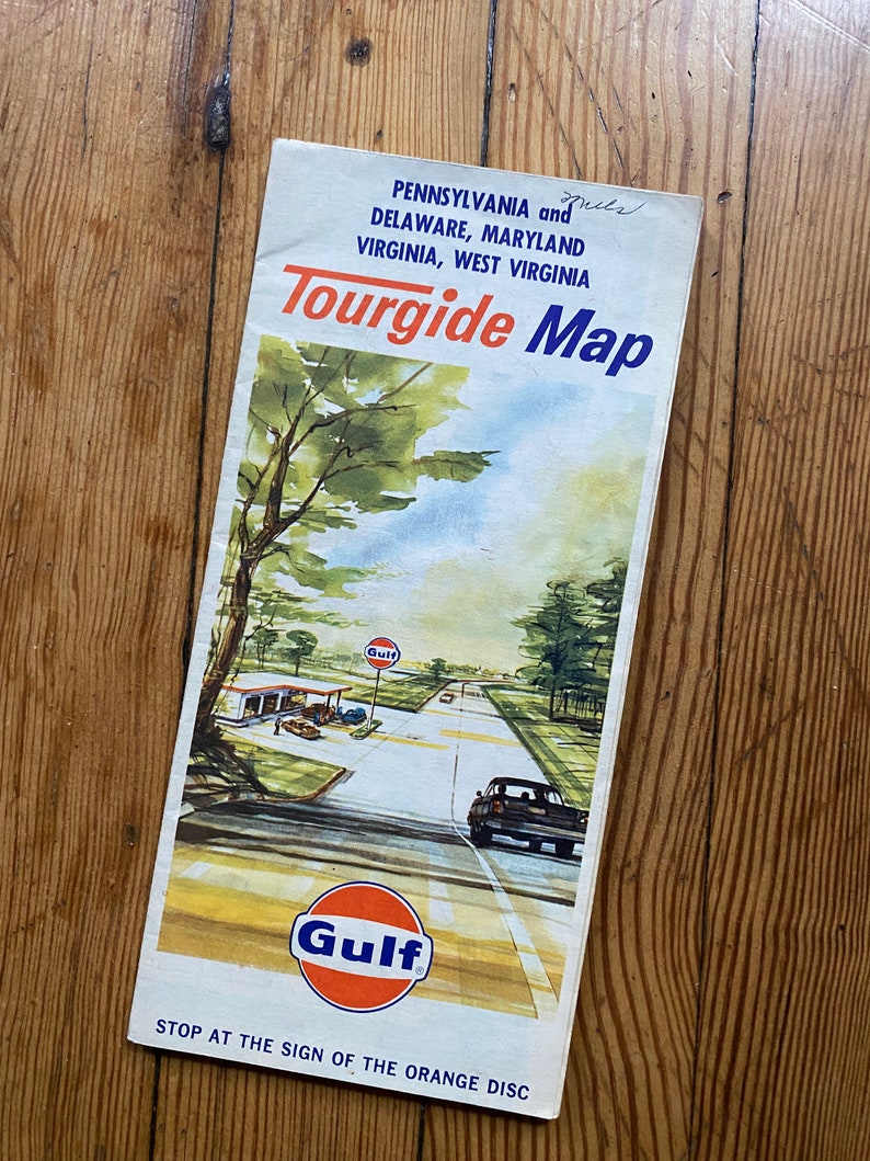 Vintage 1964 Gulf Gas Station Tourguide Map of Pennsylvania Etsy