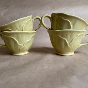 Metlox Poppytrail Lotus Cream Footed Coffee Cups Vernon Ware Cream Color Set of Four