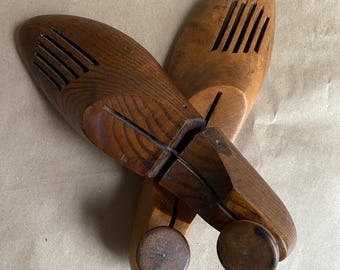 Hormas vintage de arce y roble para zapatos de hombre, década de 1950
