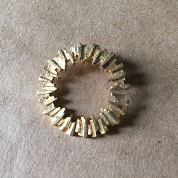 Geometric Abstract Gold Tone Brooch Costume Pin M… - image 2