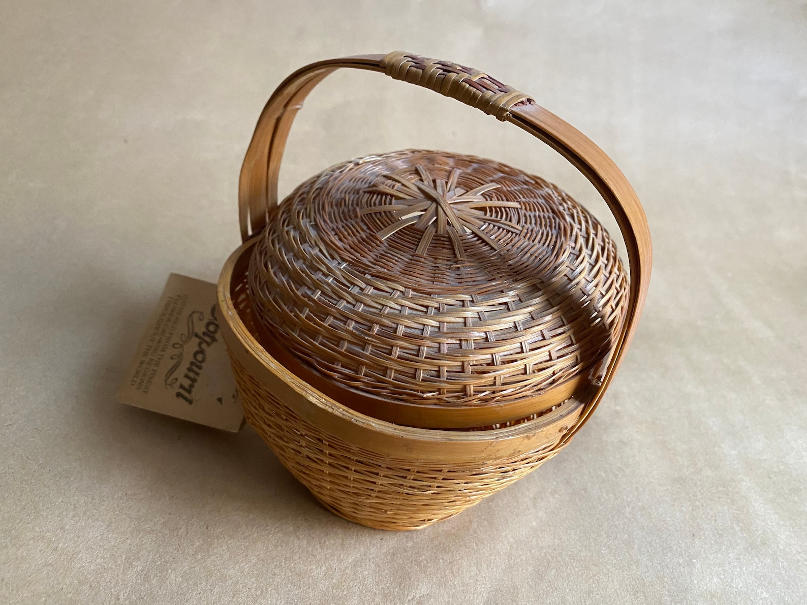 Small Round Lidded Basket Potpourri Basket Etsy