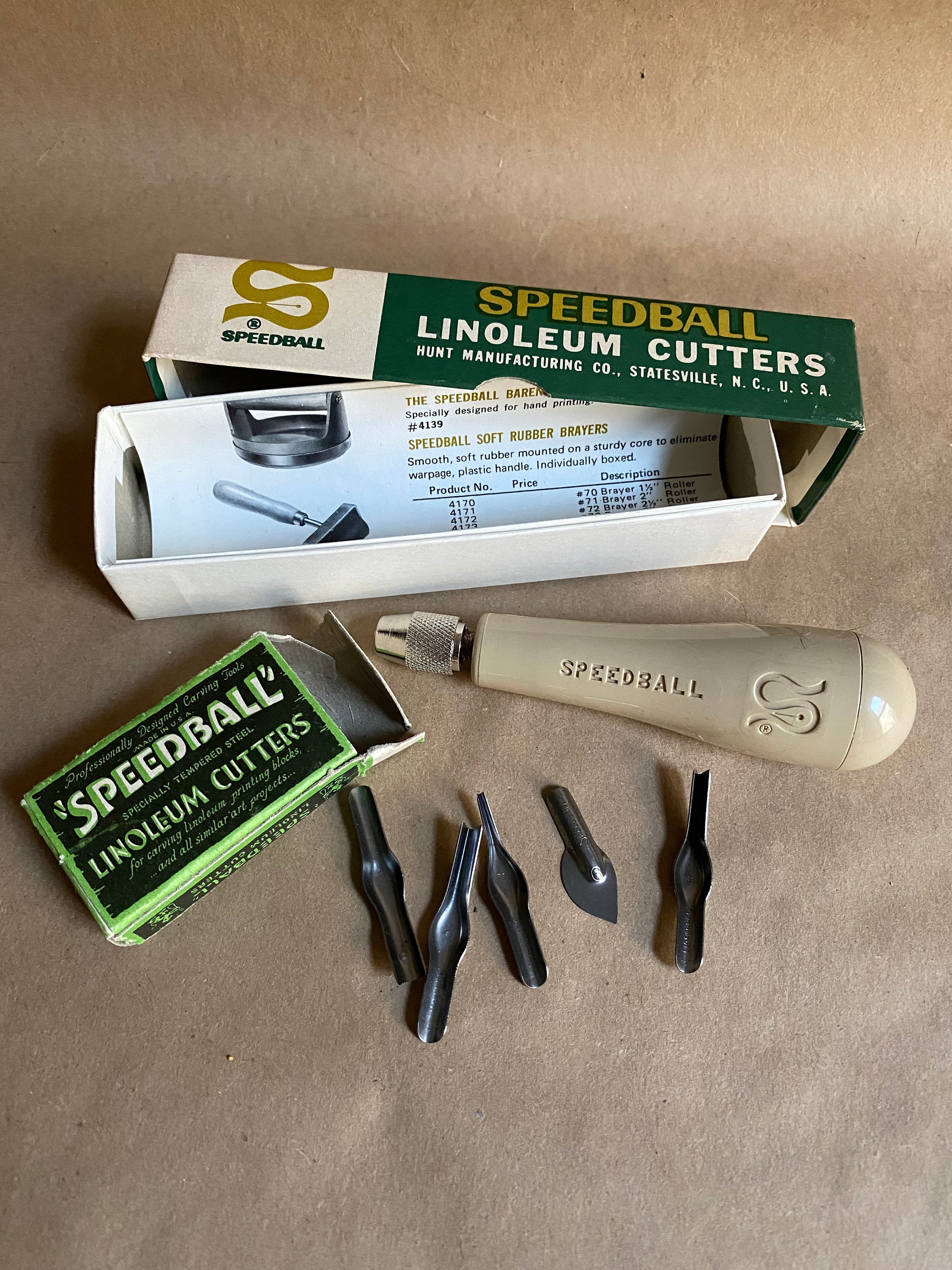 1990s New Old Stock Speedball Linoleum Cutters 5 Blades Made Etsy
