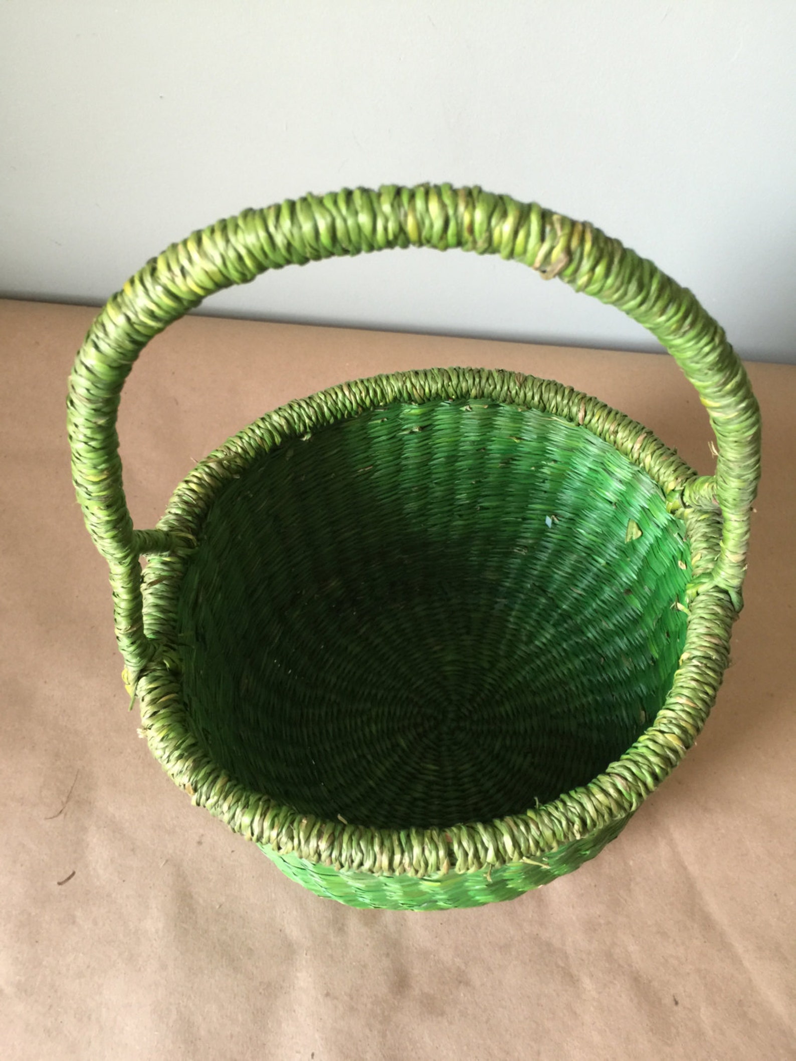 Lime Green Soft Basket with Handle Gift Basket Etsy