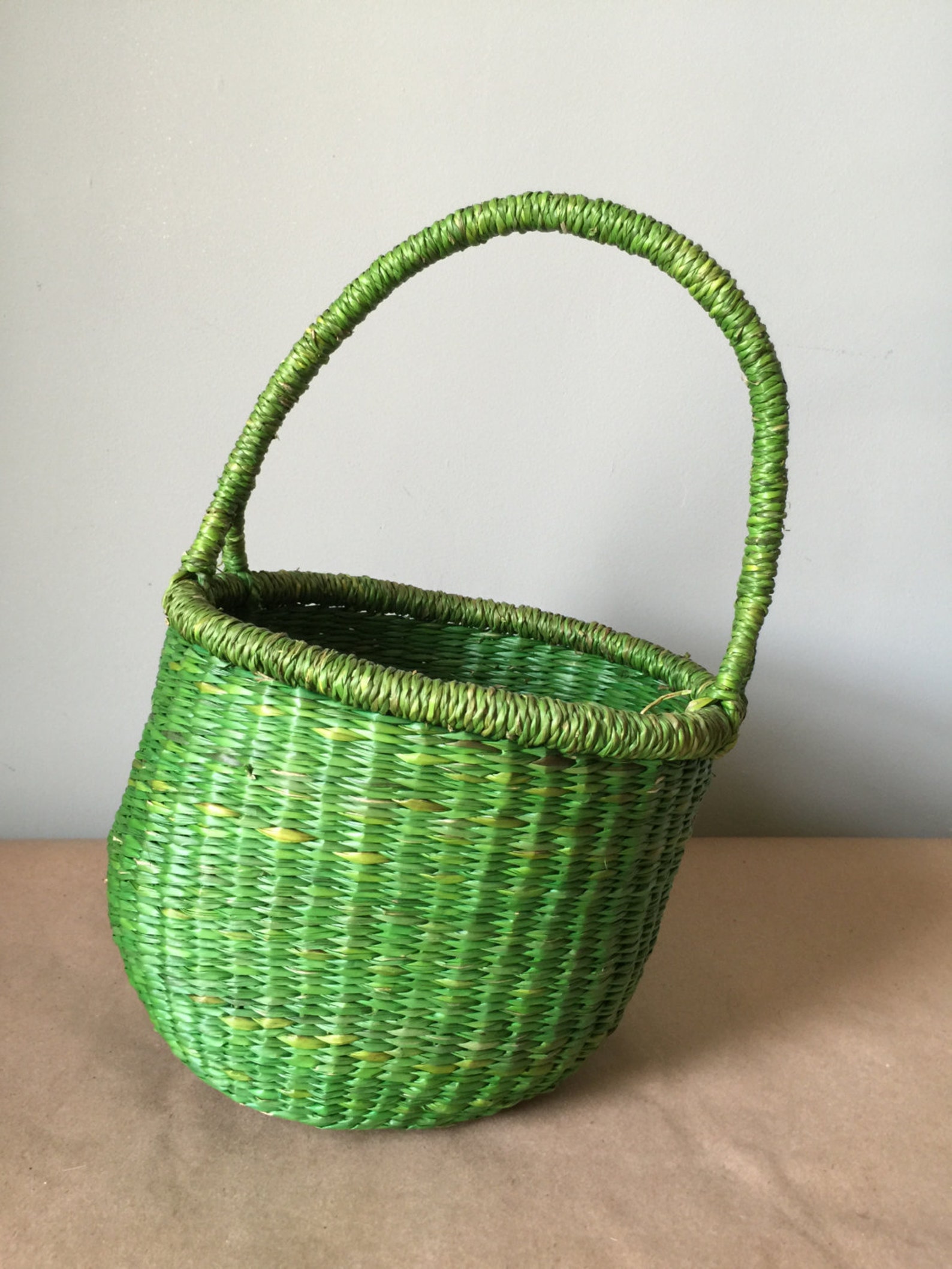 Lime Green Soft Basket with Handle Gift Basket Etsy