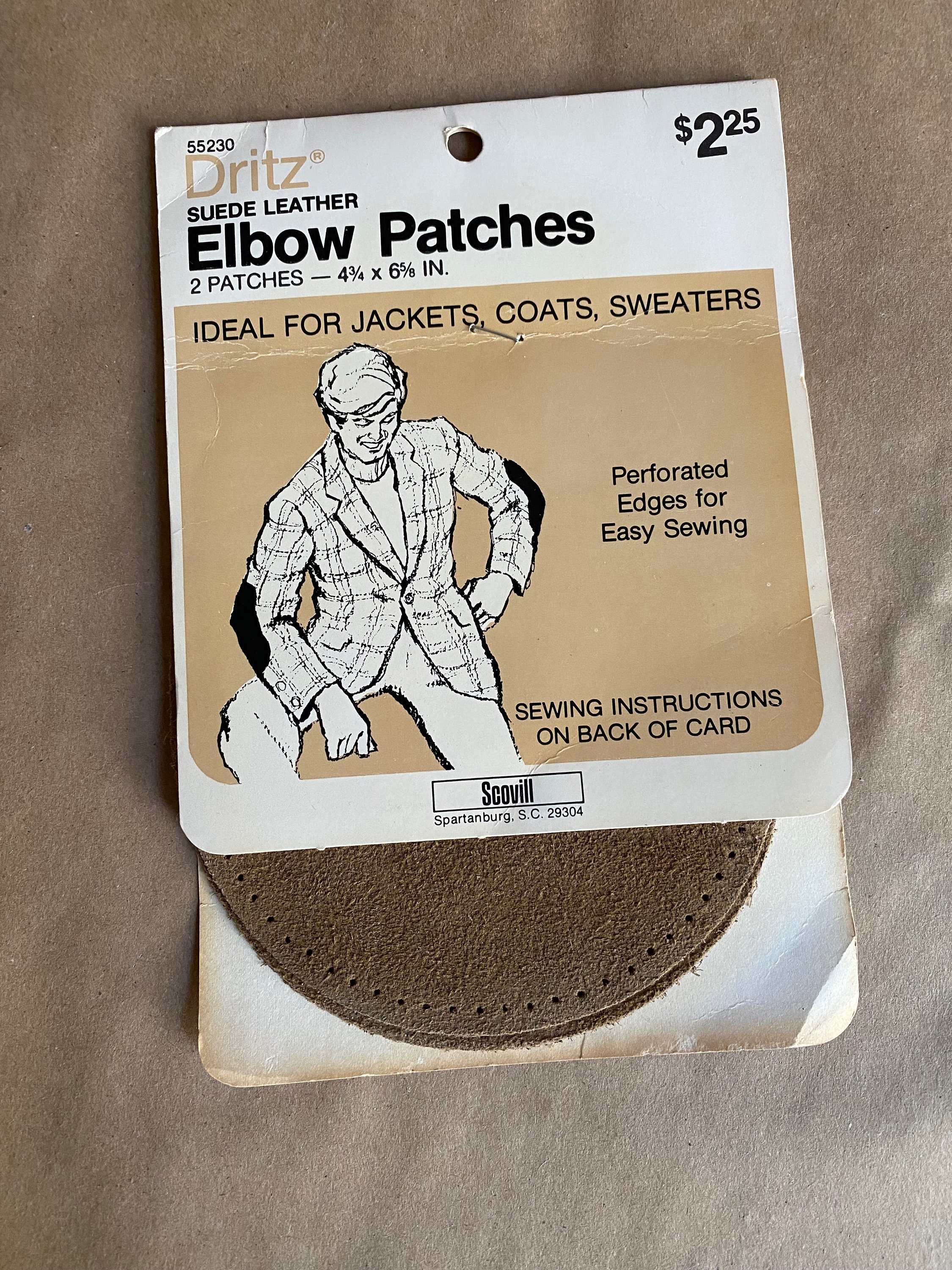 Leather Patches, Oval Brown Leather Elbow Patches 