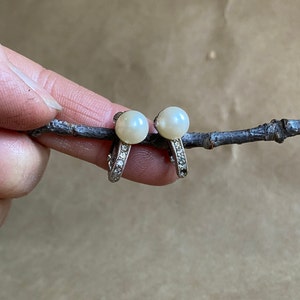 Faux Pearl Hinge Back Costume Earrings