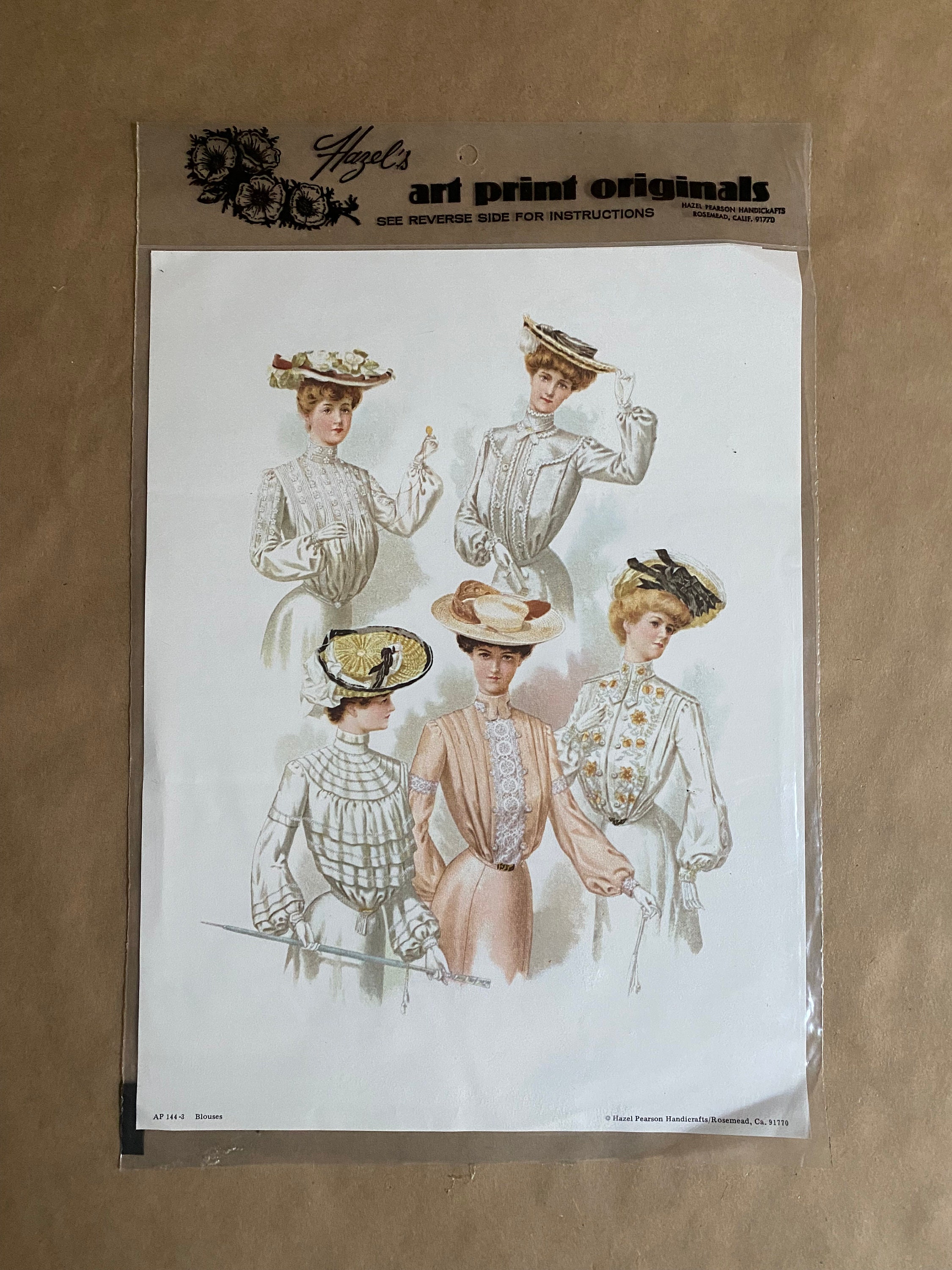 1970s New Old Stock Clip Art Crafting Paper Print Edwardian Ladies Hazel's Art Print Originals