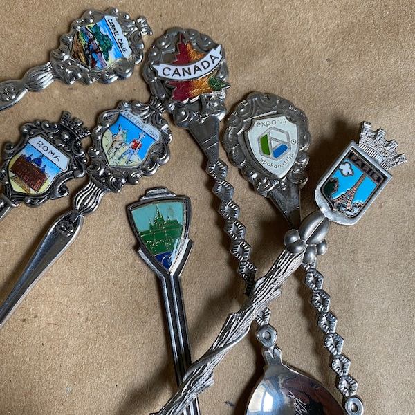 Vintage Collectable Travel Souvenir Spoons International