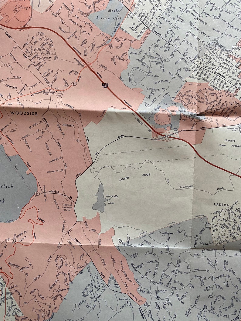 Vintage 1973 Road Map of San Mateo County Etsy