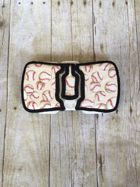 Items similar to Vintage baseball travel baby wipe case, flip top