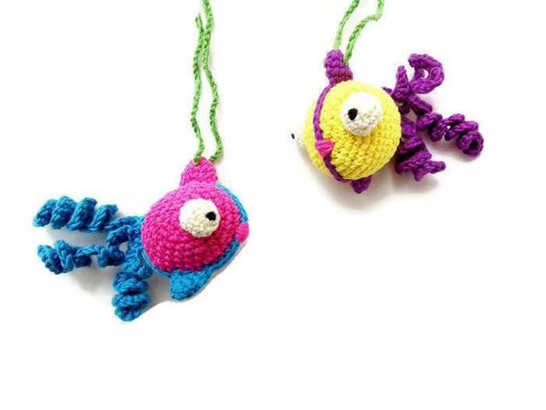 Crochet Fish Baby Rattle Toy Handmade Mobile Christmas Tree - Etsy