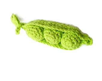 Peas in pod, Natural Teething toy, Montessori baby, educating crochet Waldorf baby, Funny Kitchen decor, Organic play food First Easter gift