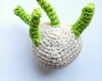 Toy Fennel bulb, crochet vegetable, Handmade Rattle, Quiet toys, Waldorf baby Fine Motor Skills Developing toddler game