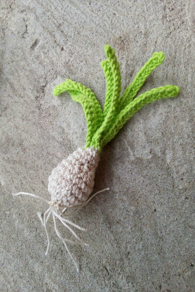 Crochet play food set 4 veggies, Natural teether toys, Waldorf baby green vegetables, baby Vegan gift, 1st birthday idea, Montessori toy image 4
