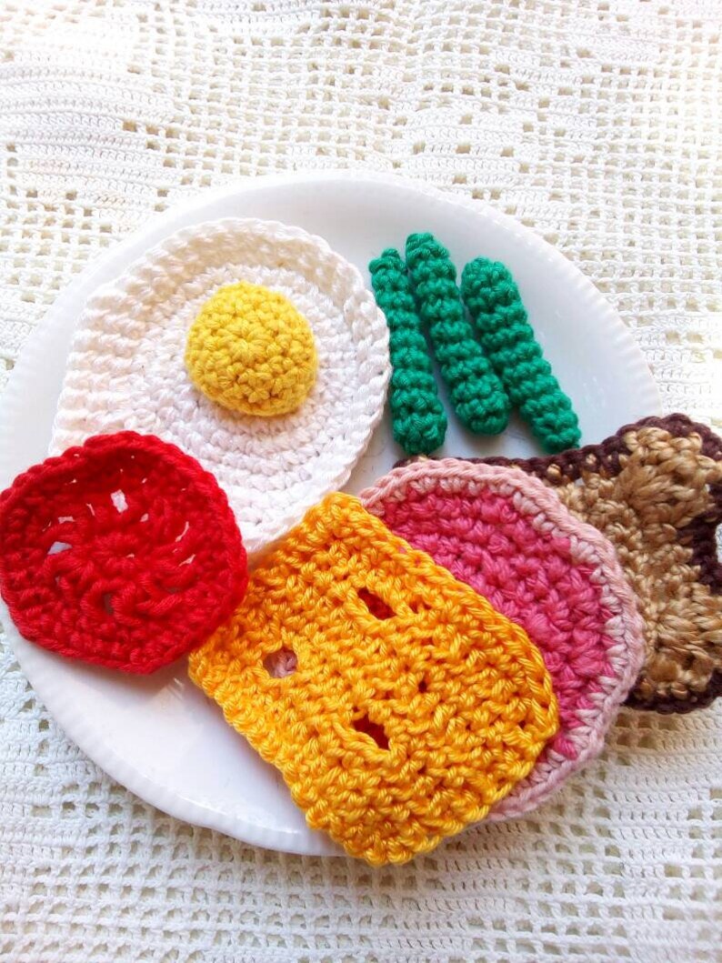 Crochet Play Food Piece of Bread Organic Cotton Toys Infant Etsy