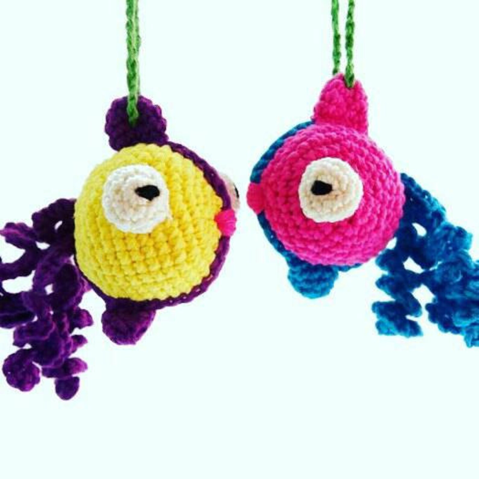 Crochet Fish Baby Rattle Toy Handmade Mobile Christmas Tree - Etsy