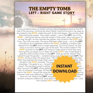 Easter Left Right Game: He Is Risen Story (Printable PDF)