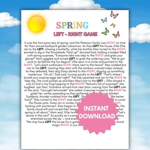 Spring Left Right Game: Printable Party Activity (PDF Download)