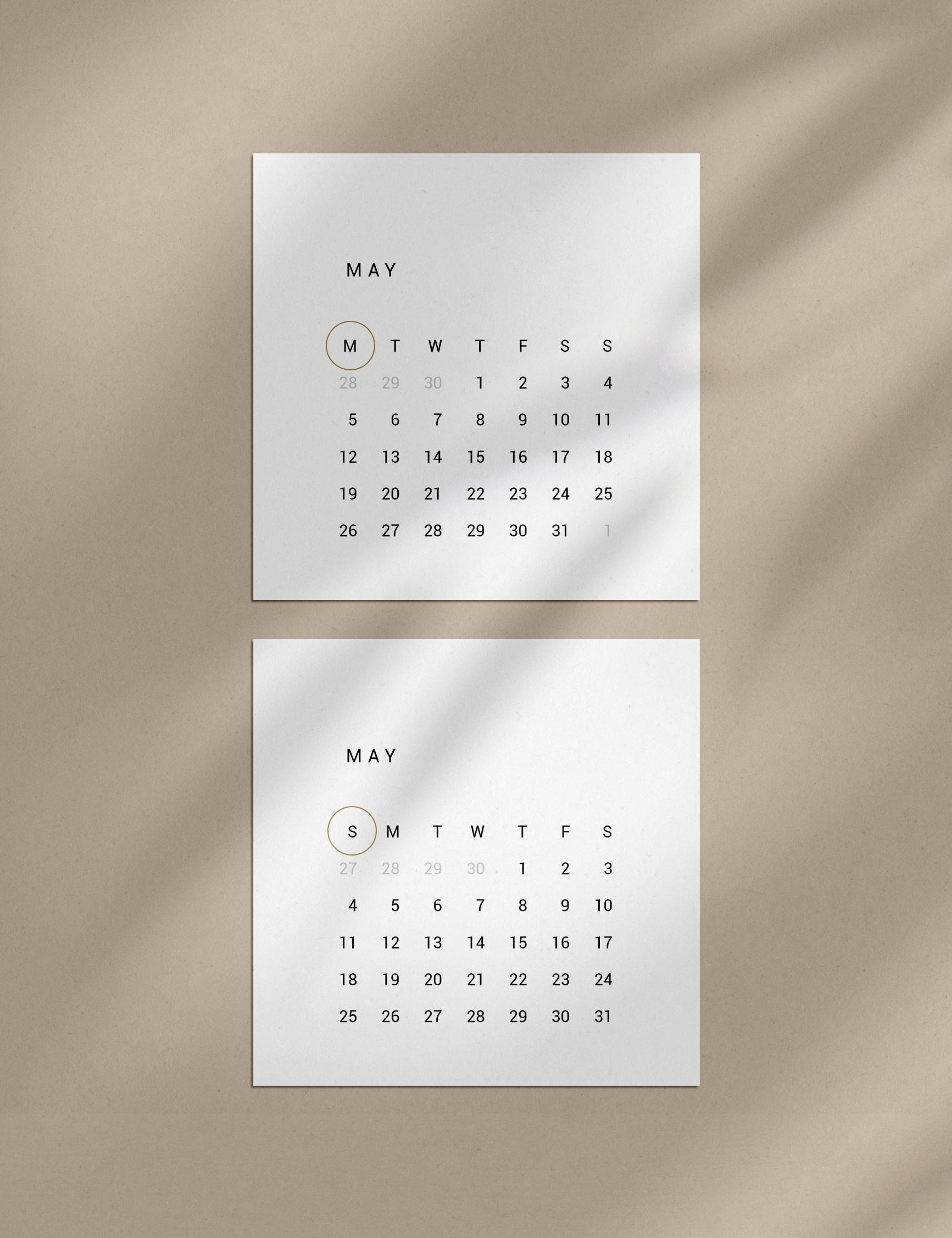2025 Calendar | 4x4 | 3x3 | 2x2 | 2025 Mini Calendar | Printable Bujo ...