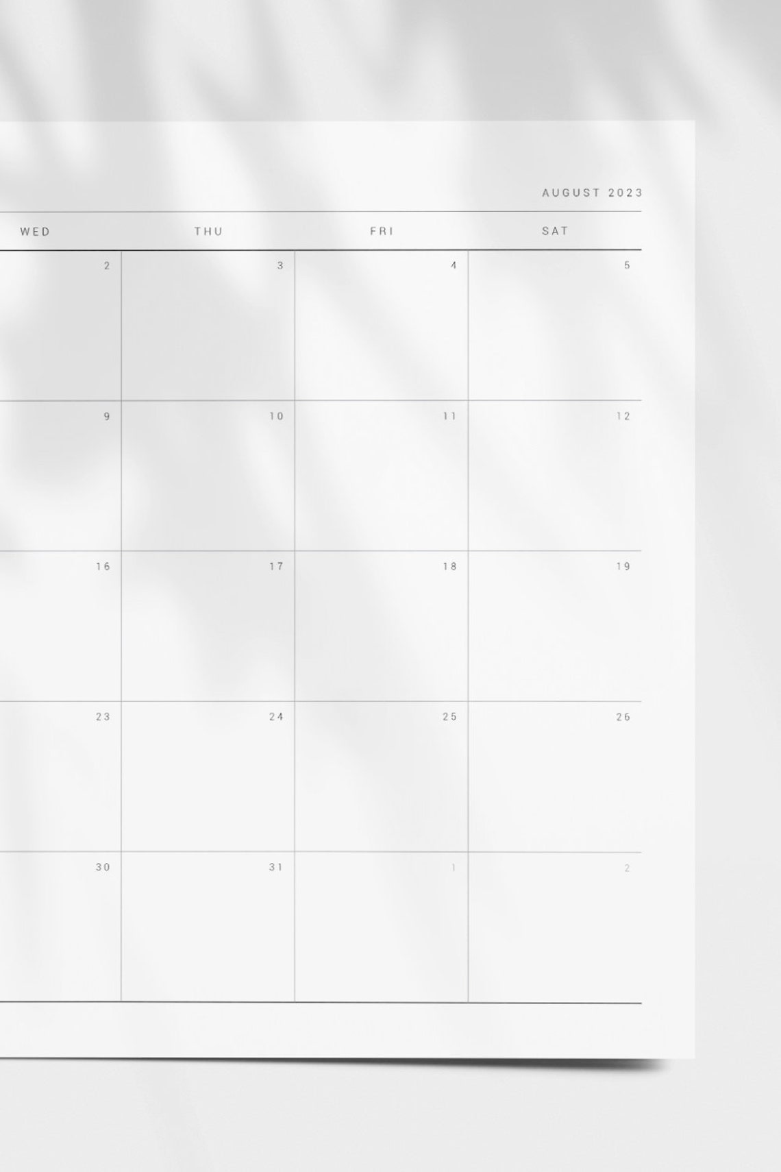 2023 Printable Monthly Planner Landscape Horizontal A4 Etsy