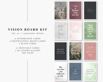 Printable Affirmation Cards 02 | Self-Love & Inspiration Cards | Vision Board, Journaling, Planner Reminders | PDF + JPEG Instand Download