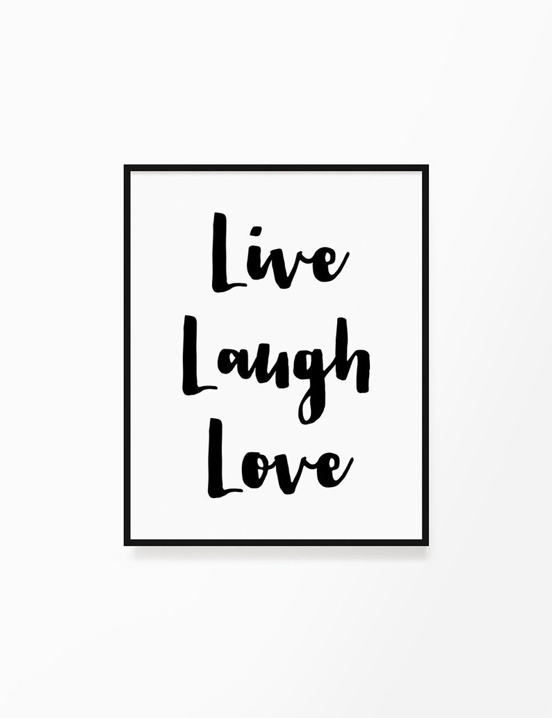 printable wall art quote live laugh love etsy