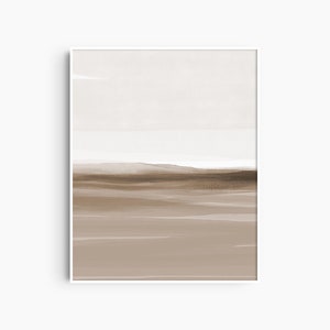 ABSTRACT WATERCOLOR LANDSCAPE. Brown. Beige. Desert. Aesthetic. Minimalist. Printable Wall Art.