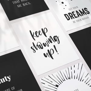 Vision Board Printables | Printable Quotes and Affirmation Cards | 3.5x5 | 3x4 | 2x3 | Black and White | PDF + JPEG | 06