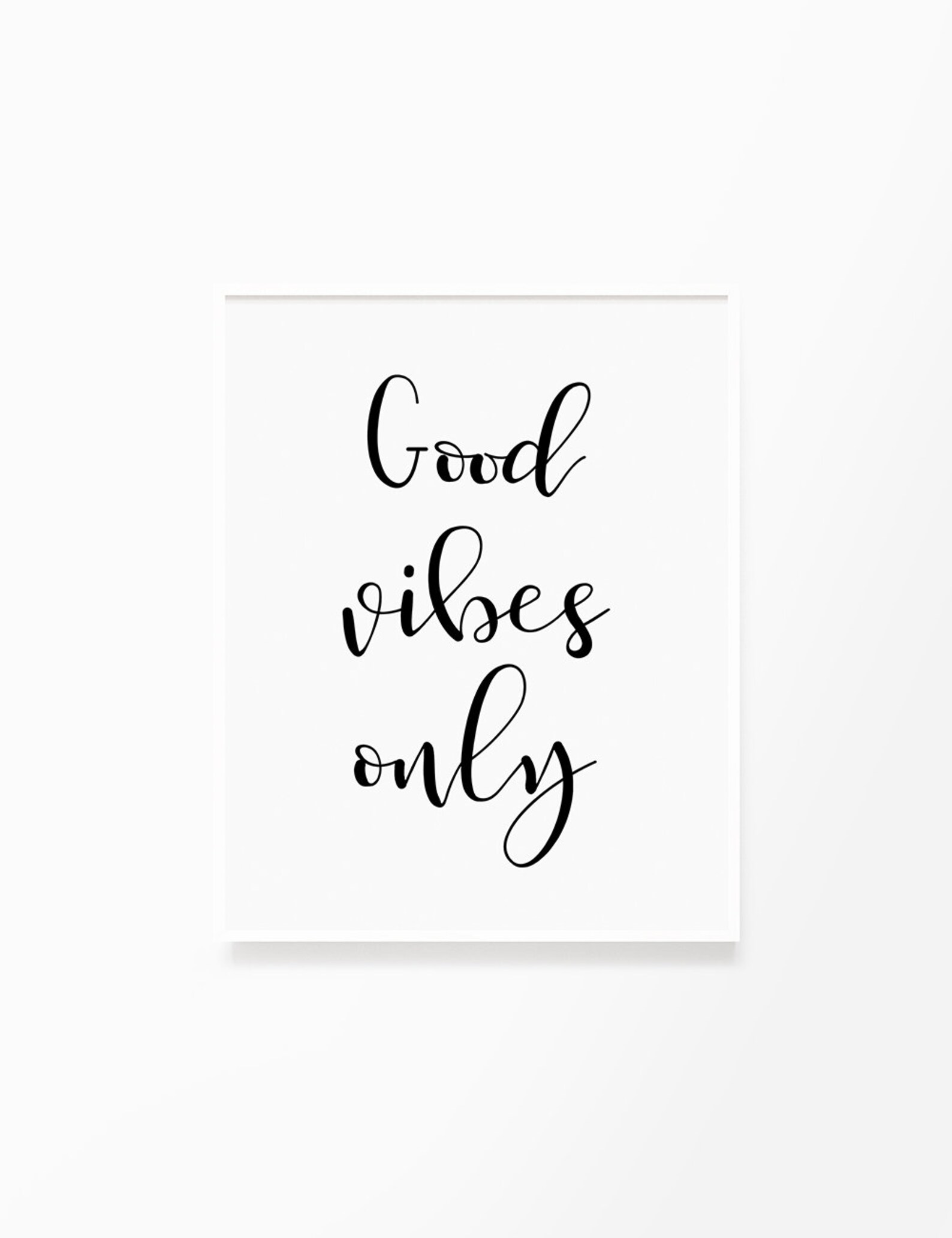Printable Wall Art Quote "good Vibes Only", Typography Poster ...