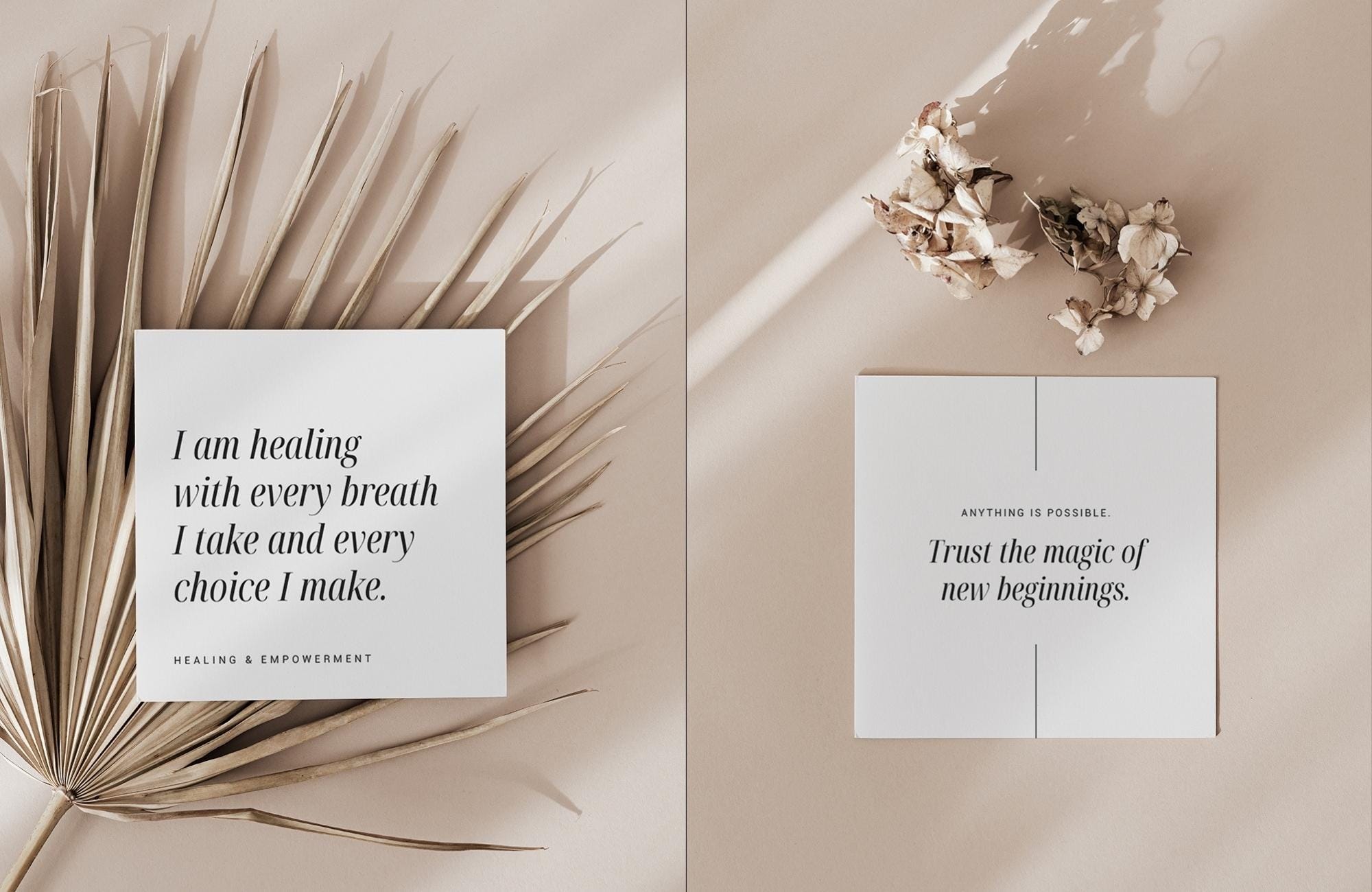 Printable Vision Board Cards | 30 Affirmations + 5 Quotes | Minimalist ...