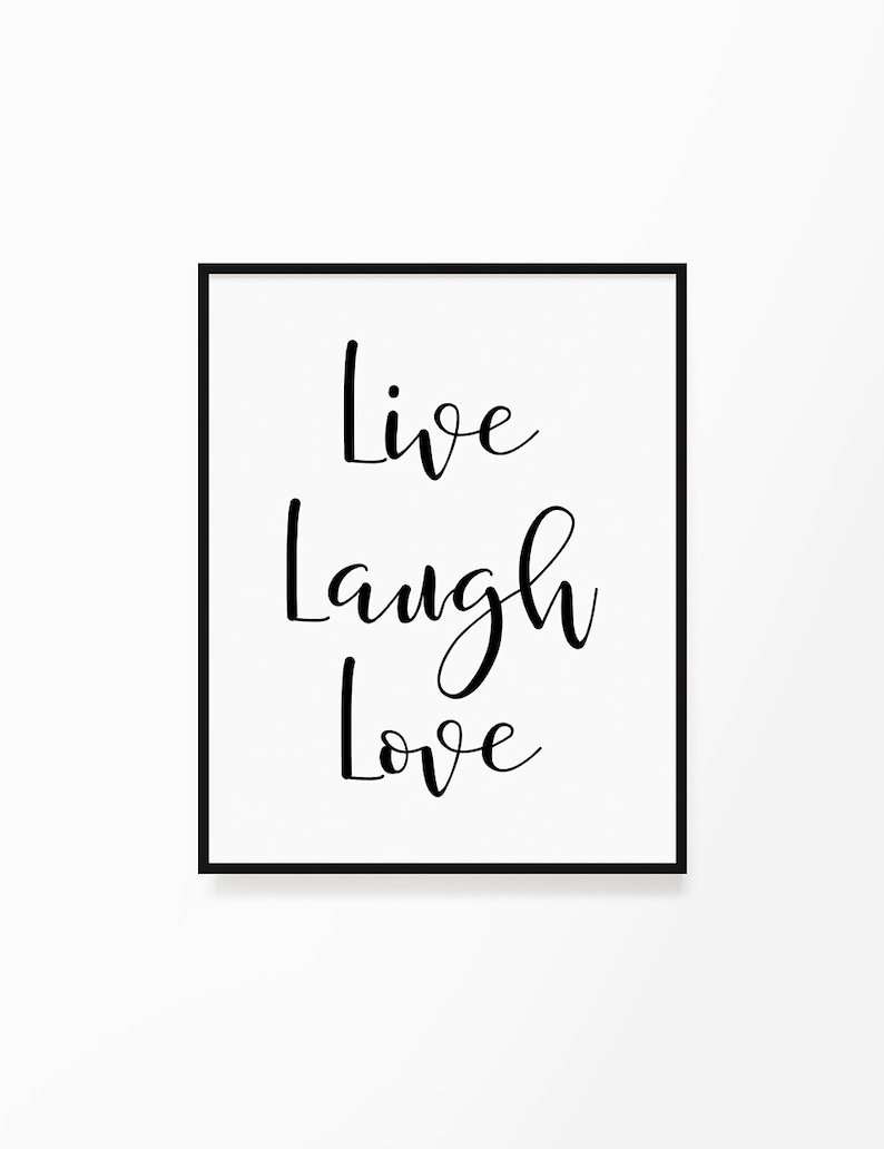 printable wall art quote live laugh love etsy