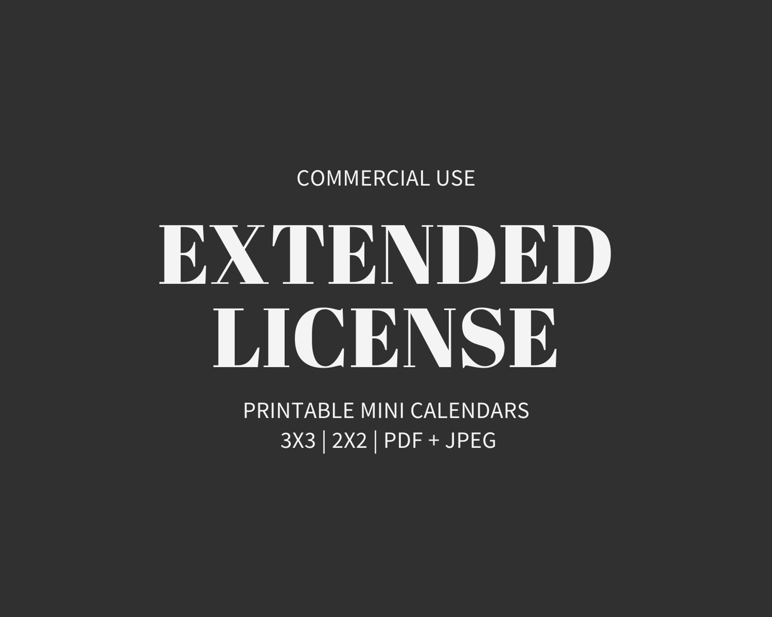 Extended License for Commercial Use (add-on) for Printable Mini ...