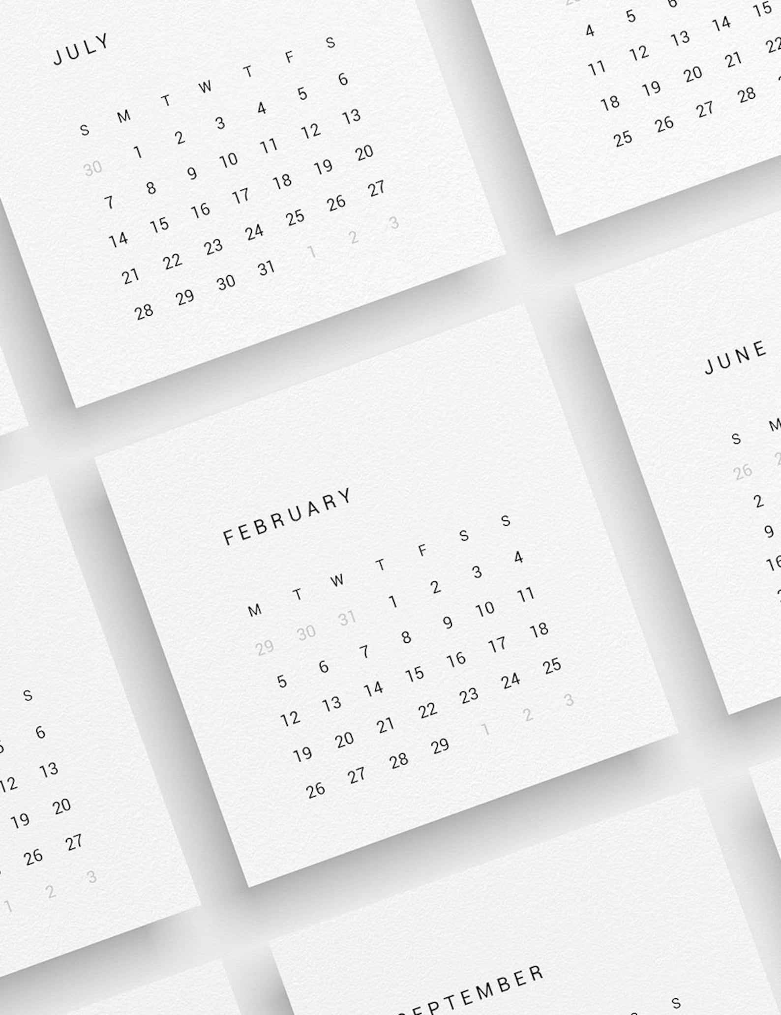 2024 Calendar 3x3 2x2 2024 Mini Calendar Printable Etsy