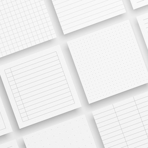 Notes imprimables et cartes mémo | 3x3 - France | Cartes journal et planificateur imprimables | Notes | Doublé, Pointillé, Grille | Conception minimale | PDF + JPEG
