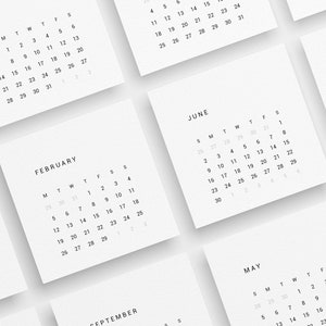 Calendário 2024 | 3x3 | 2x2 | Mini Calendário 2024 | Calendário Bujo para imprimir 2024 | Cartões de diário e planejador para impressão | Design Mínimo | 03