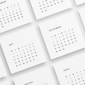 Calendário 2025 | 4x4 | 3x3 | 2x2 | Mini Calendário 2025 | Calendário Bujo para imprimir 2025 | Cartões de registro no diário e planejador | Design Mínimo | 03