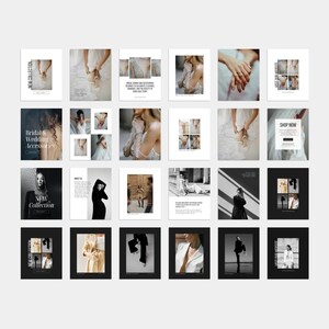 Instagram carousel posts Canva templates. Editorial, minimal aesthetic, perfect for wedding and fashion photography.