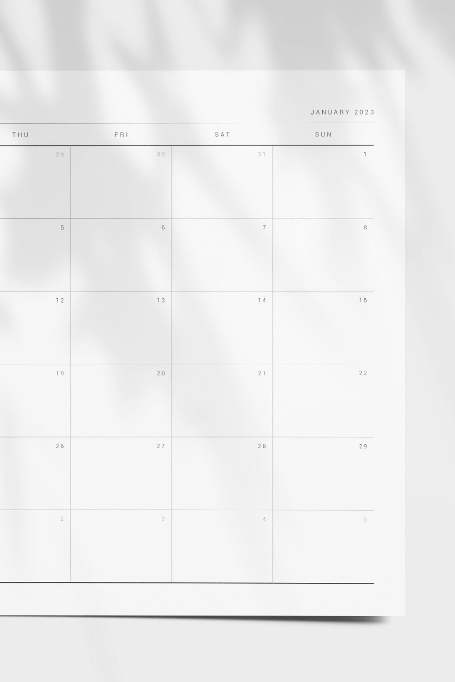 2023 Printable Monthly Planner Landscape Horizontal A4 Etsy