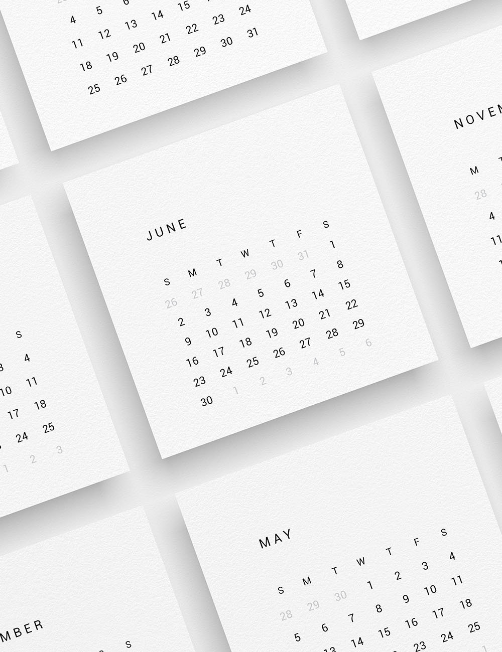 2024 Calendar 3x3 2x2 2024 Mini Calendar Printable Etsy