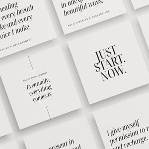 Printable Affirmation Cards for Women 08 | Vision Board, Planner, Journal Quotes | Minimalist Aesthetic Square Cards | PDF + JPEG Download