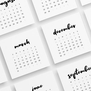 Calendário 2024 | 3x3 | 2x2 | Mini Calendário 2024 | Calendário Bujo para imprimir 2024 | Cartões de diário e planejador para impressão | Design Mínimo | 04